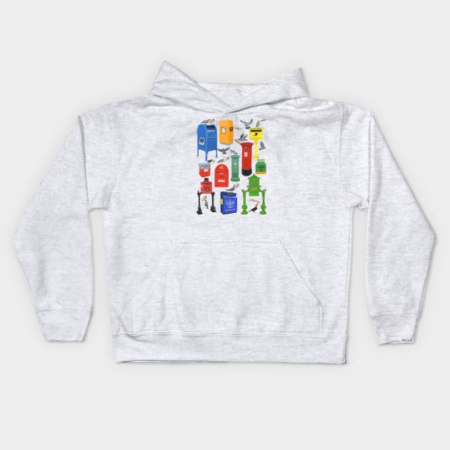 Mailboxes of the World Kids Hoodie by Das Brooklyn